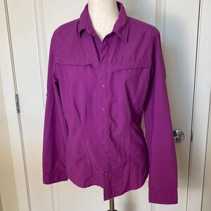 Eddie Bauer Purple Button Down Shirt Outdoor Shirt